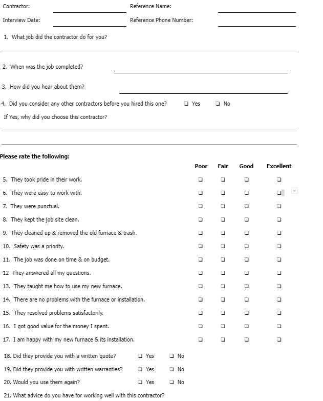 contractor questions
